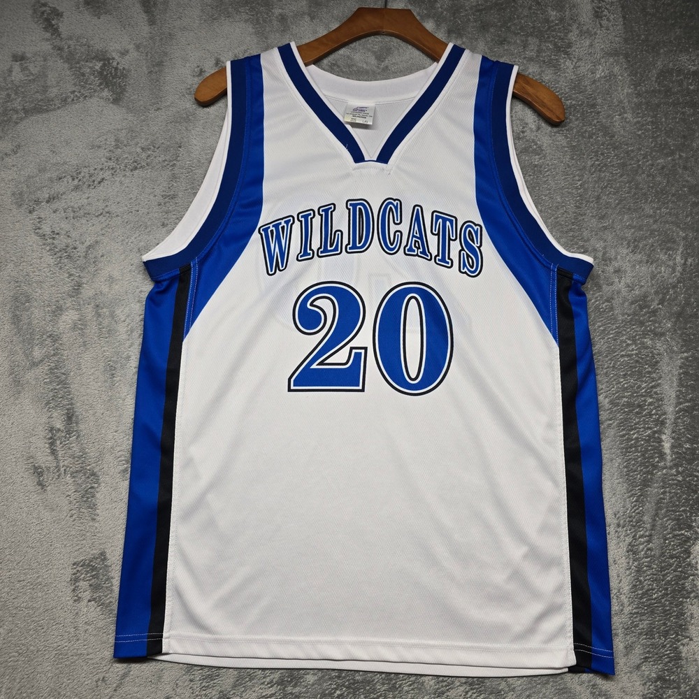 Dynamic Team Sports Wildcats Basketball Jersey Mens Large Blue White #20 Logo